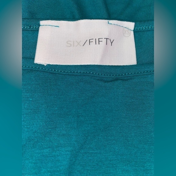 Six/Fifty Go To Vacation Midi Green Dress XS Slit Front Summer Casual - Picture 3 of 6